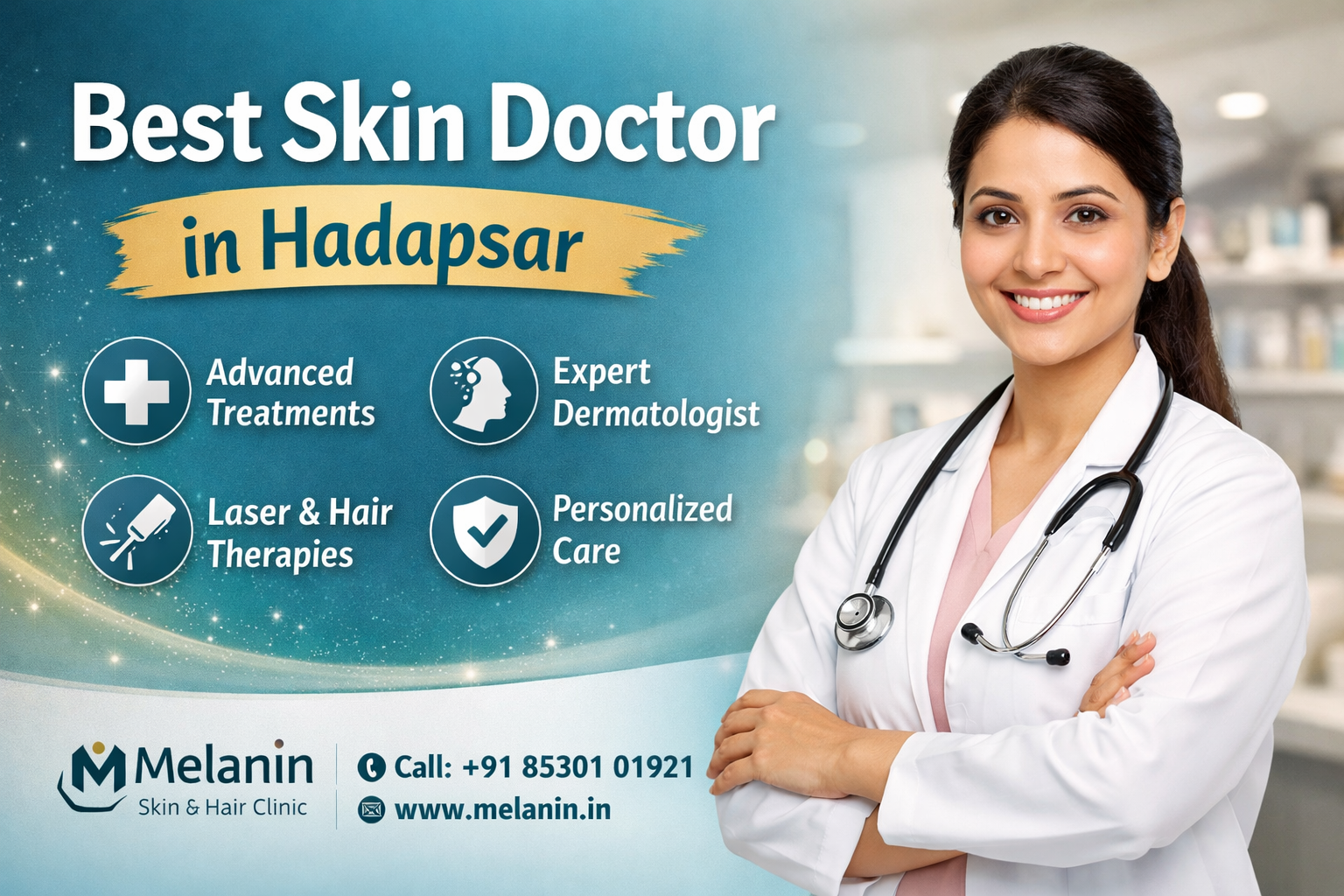Best Skin Doctor in Hadapsar at Melanin Skin & Hair Clinic offering advanced dermatology and hair treatments in Pune