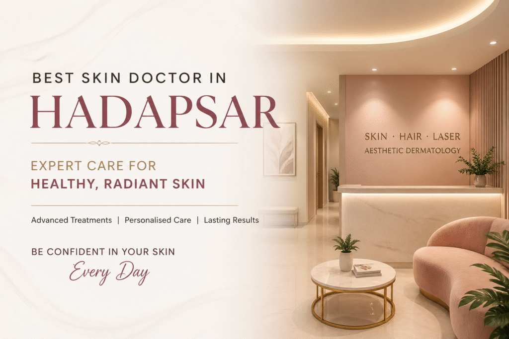 Best skin doctor in Hadapsar clinic interior with modern dermatology setup and aesthetic ambiance